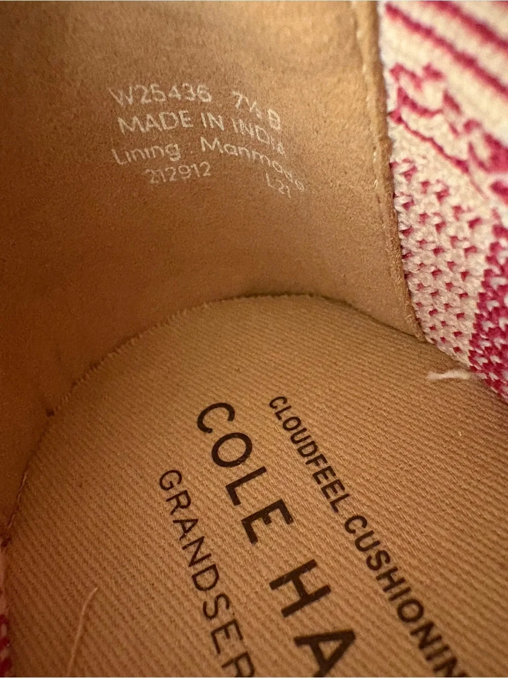 Pink White Striped Cole Haan Cloudfeel Grand Espadrille Sandal Shoes Size 7.5B